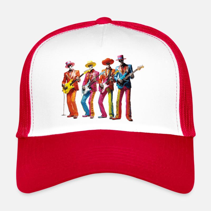 the colorful skeleton band Trucker Cap