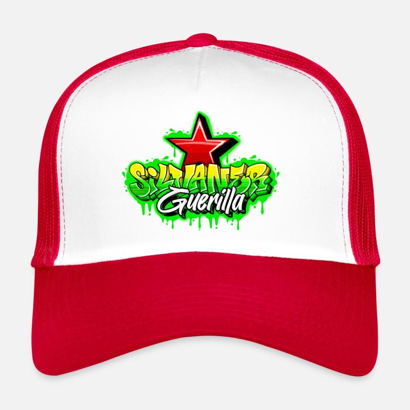 Silvaner Guerilla Graffiti Style - Trucker Cap - Weiß/Rot