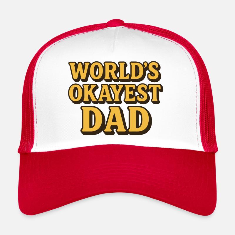World's Okayest Dad - Trucker Cap - Weiß/Rot