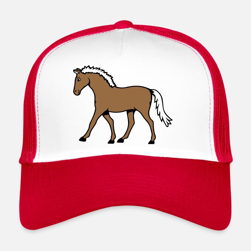 cheval course va cavalier dessin animé équitation mignon bande dessinée Casquette trucker 