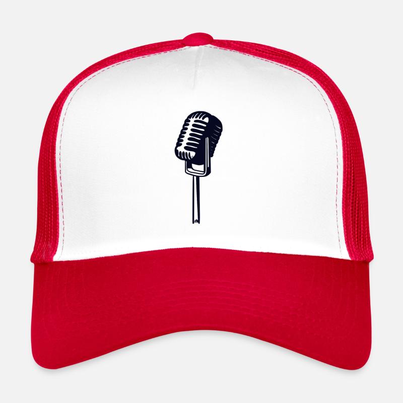 Micro vintage cassé - Casquette trucker  - blanc/rouge