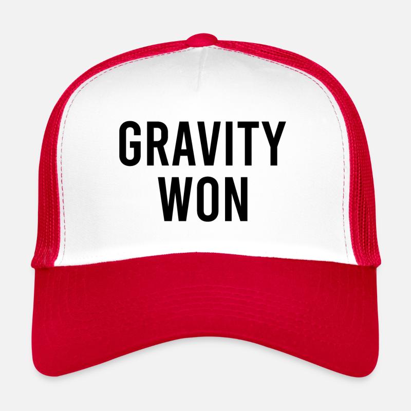 Gravity Won Broken Arm Leg Bone Get Well Recovery Trucker Cap