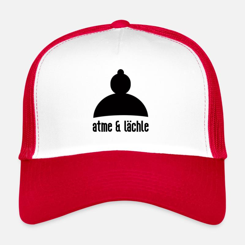 atme & lächle - Trucker Cap - Weiß/Rot