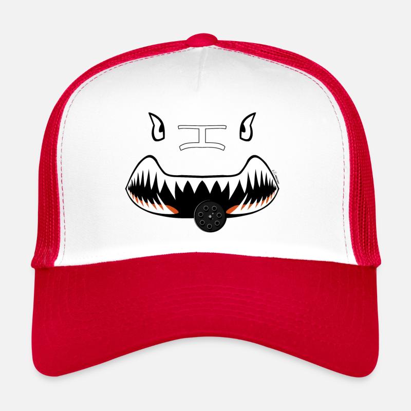 A10 WARTHOG face - AS2012 - Casquette trucker  - blanc/rouge