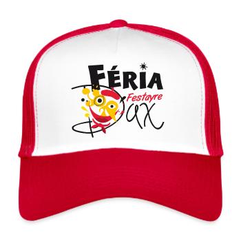 Féria de Dax, béret et bandana rouge, les landes - Casquette trucker  - blanc/rouge - Devant