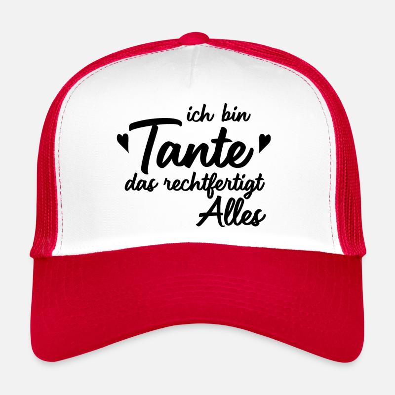 Ich bin Tante das rechtfertigt Alles. - Trucker Cap - Weiß/Rot