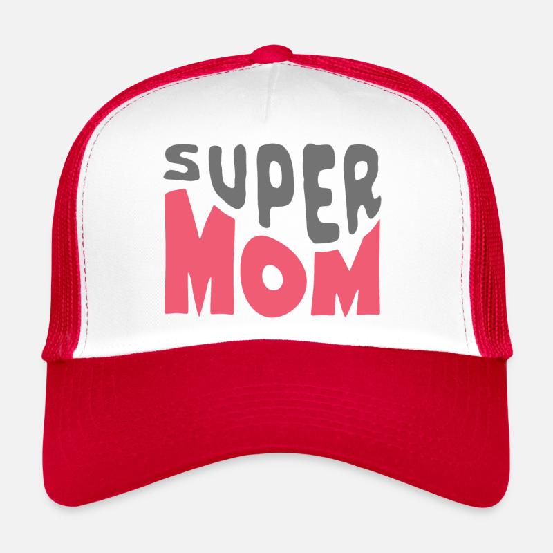 Supermom - Trucker Cap - white/red