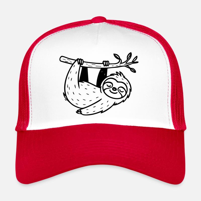 Faultier - Trucker Cap - Weiß/Rot