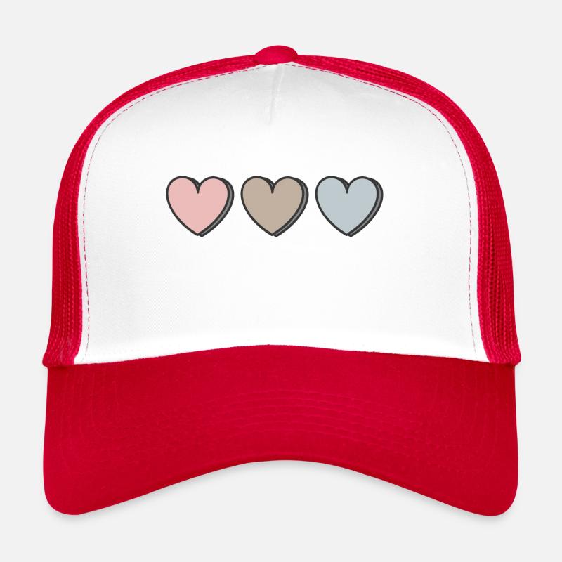 Hearts, 19 - Trucker Cap - white/red