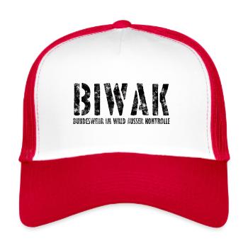 Bundeswehr BIWAK Soldat Militär - Trucker Cap - Weiß/Rot - Vorne