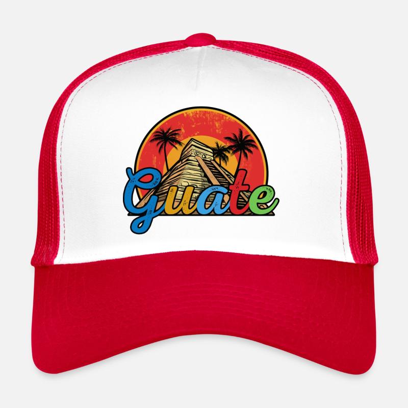 Guatemala Guatemalan Flag DNA I Gift - Trucker Cap - white/red