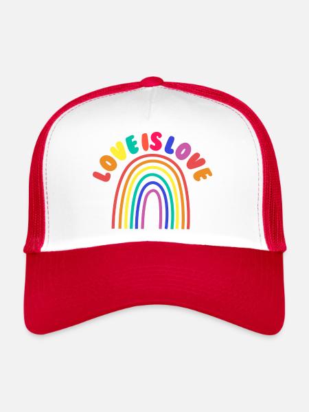 L’amour est tout - Casquette trucker  - blanc/rouge - Devant