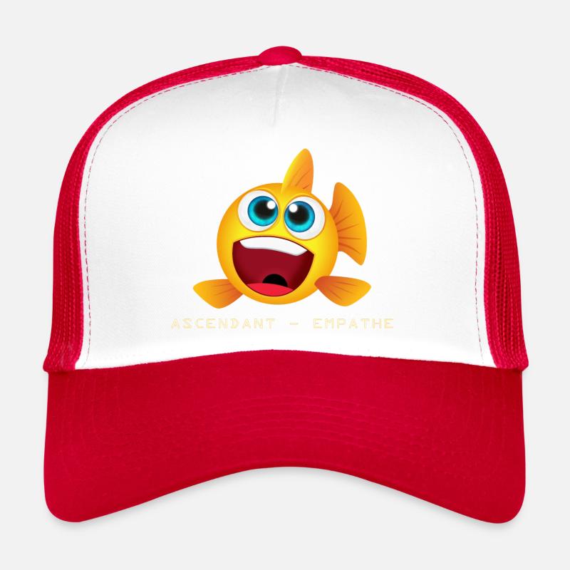 Poisson - Casquette trucker  - blanc/rouge