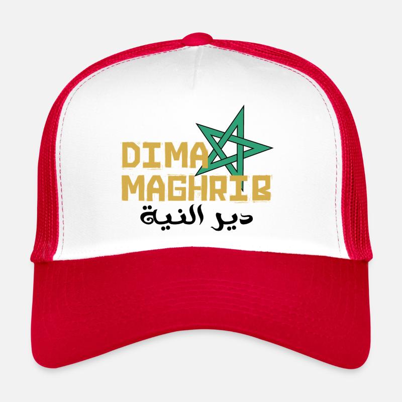 Vive le Maroc - Casquette trucker  - blanc/rouge