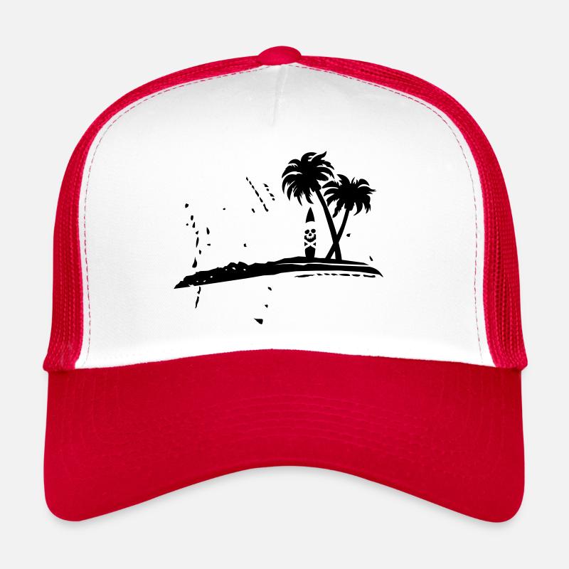 SURF CRÂNE - Casquette trucker  - blanc/rouge