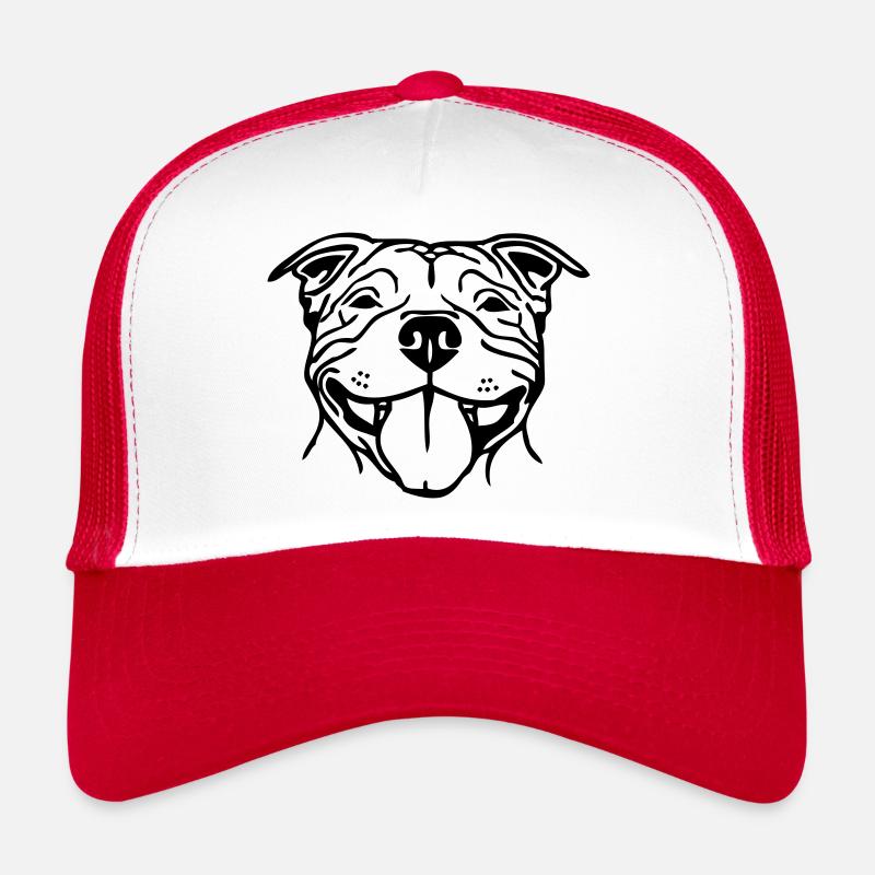 stafford © - www.dog-power.nl - Trucker Cap - Weiß/Rot