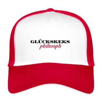 Glückskeks Philosoph - Trucker Cap - Weiß/Rot - Vorne