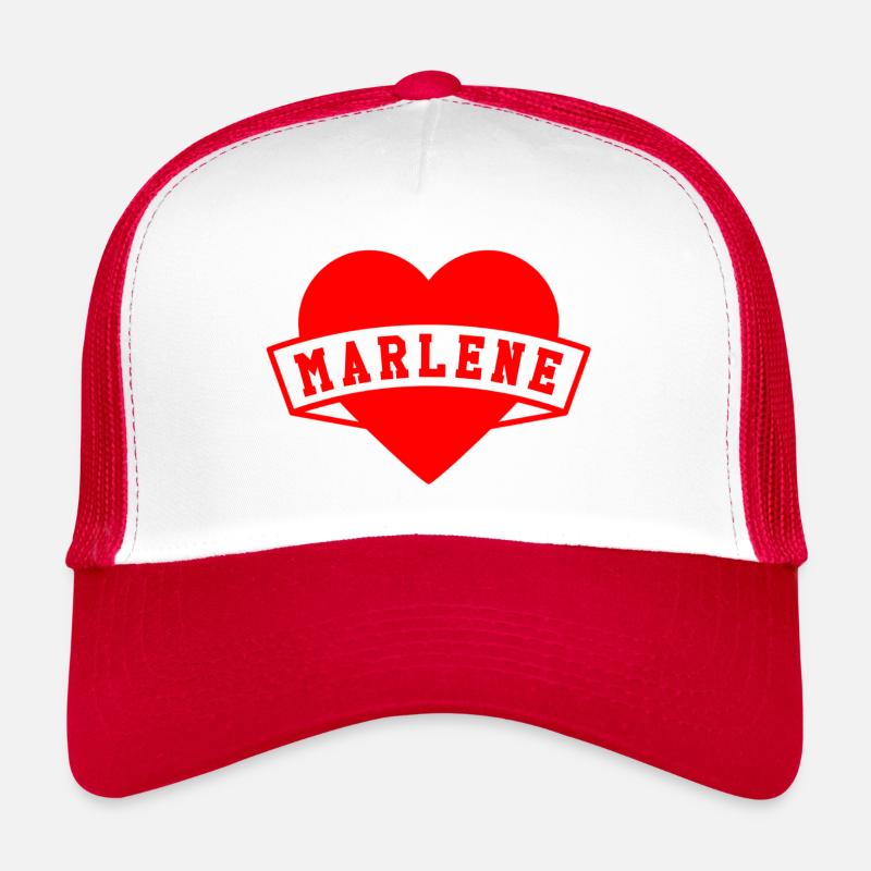 Marlene Herzen - Trucker Cap - Weiß/Rot