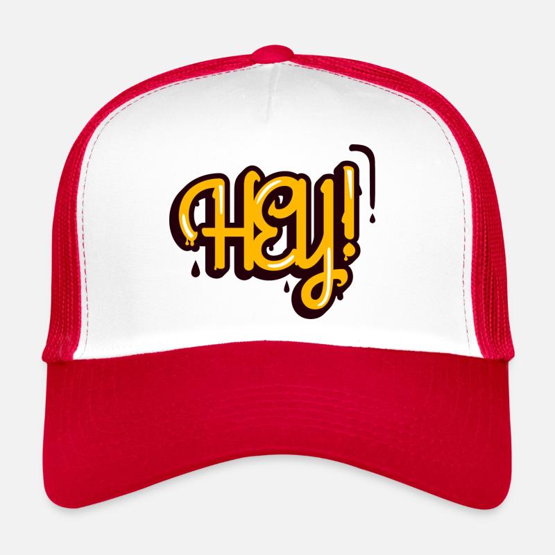 Hé! - Casquette trucker  - blanc/rouge