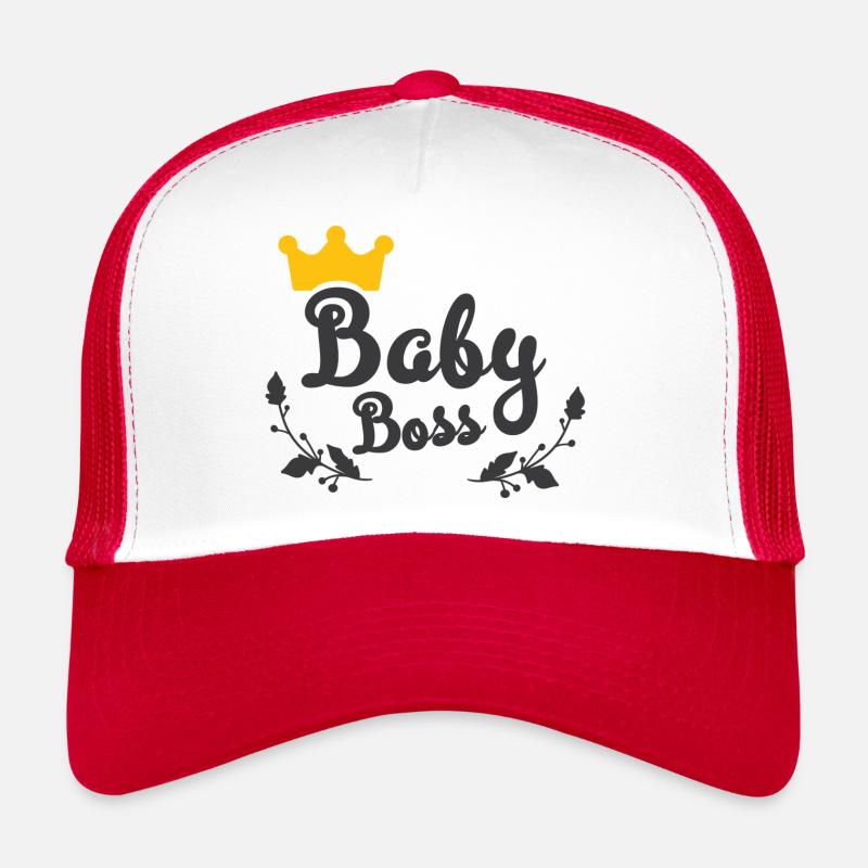 Bébé patron - Casquette trucker  - blanc/rouge