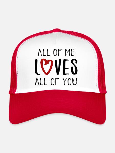Dire anglais love love valentines day partner - Casquette trucker  - blanc/rouge - Devant