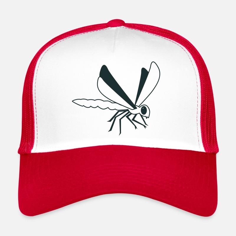 Libellule sur l’aile en noir et blanc Casquette trucker 
