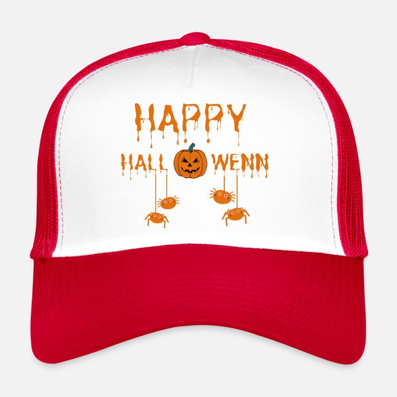 Fröhliches Halloween - Trucker Cap - Weiß/Rot