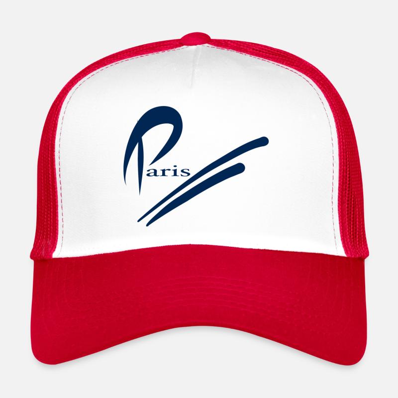 Paris Design - Blue - Trucker Cap - white/red