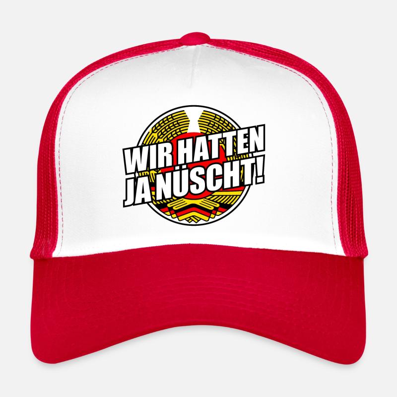 Wir hatten ja nüscht - DDR Spruch (v1) - Trucker Cap - Weiß/Rot
