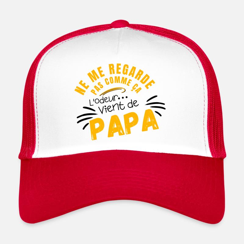 Ne Me Regarde Pas Comme ça -Humour Bébé - Casquette trucker - blanc/rouge