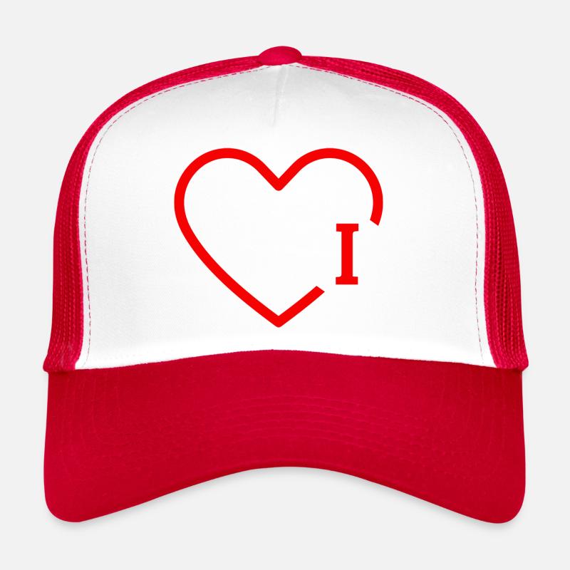 Buchstabe I Rotes Herz Trucker Cap