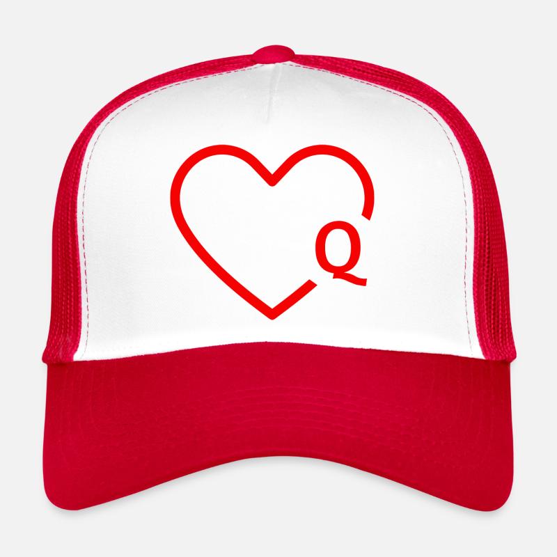 Buchstabe Q Rotes Herz Trucker Cap