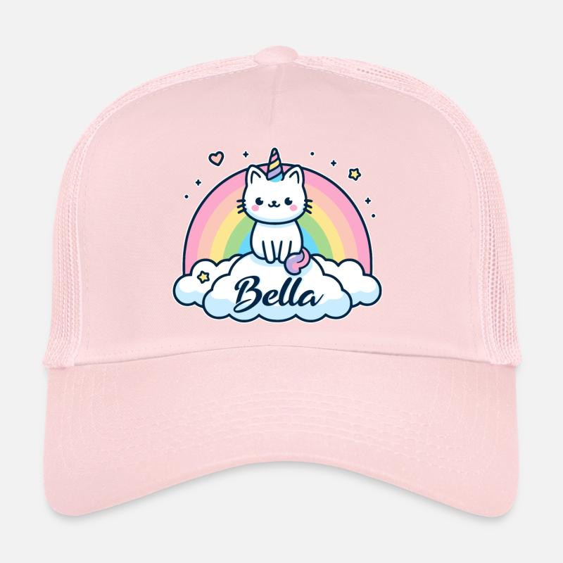Bella Nom Prénom Licorne Chat Casquette trucker 