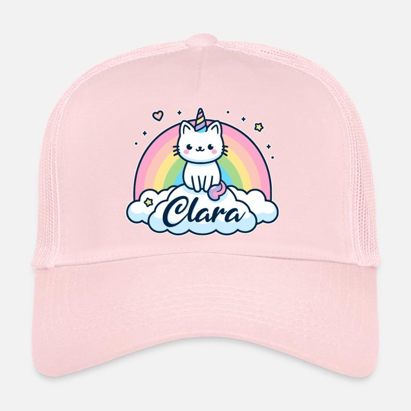 Clara Nom Prénom Licorne Chat Casquette trucker 