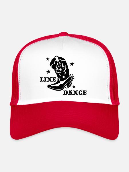 BOTTES LIGNE DE DANSE - Casquette trucker  - blanc/rouge - Devant
