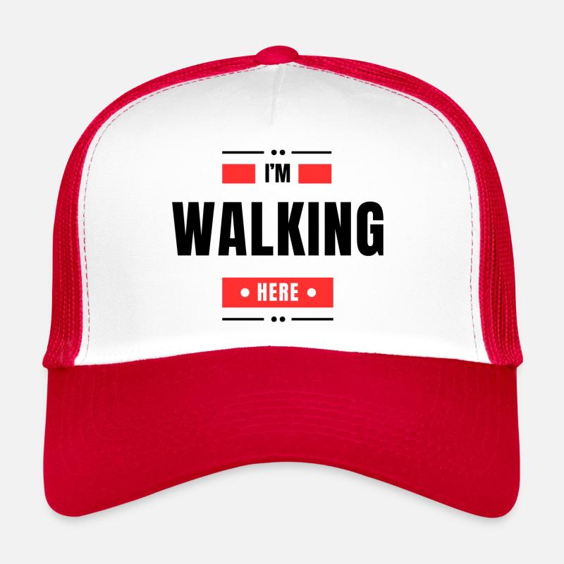 Ich gehe hier spazieren - Trucker Cap - Weiß/Rot