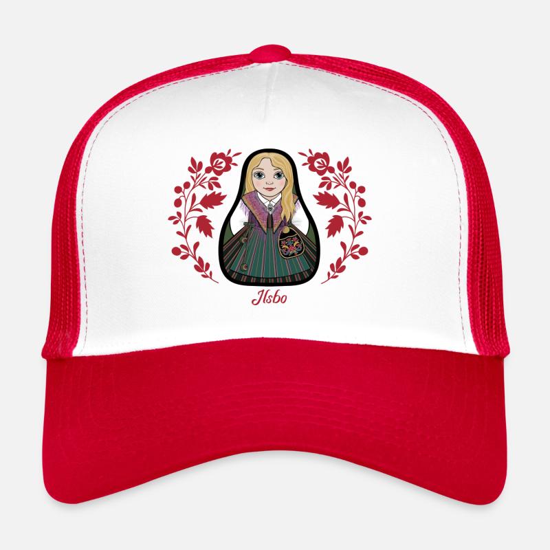 Ilsbostinta with flowers. - Trucker Cap - white/red