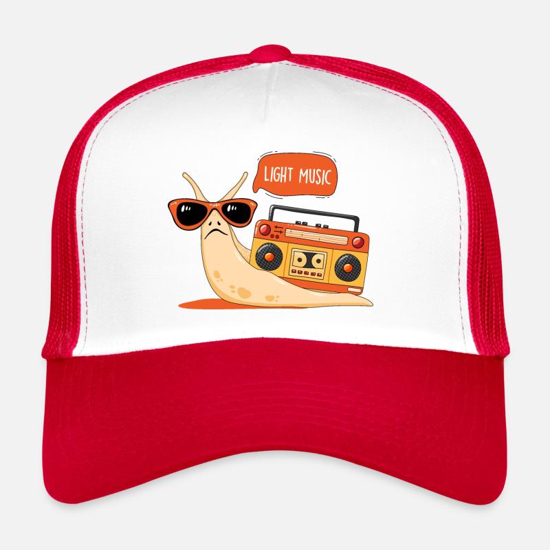Schnecken- und Unterhaltungsmusik - Trucker Cap - Weiß/Rot