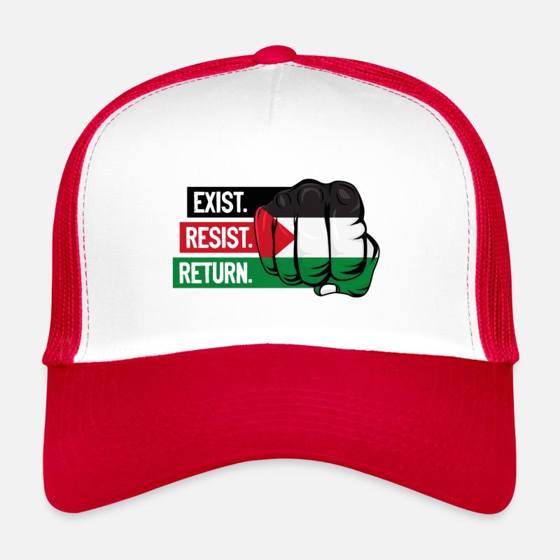 Fist with Palestinian Flag. Exist. Resist. Return Casquette trucker 