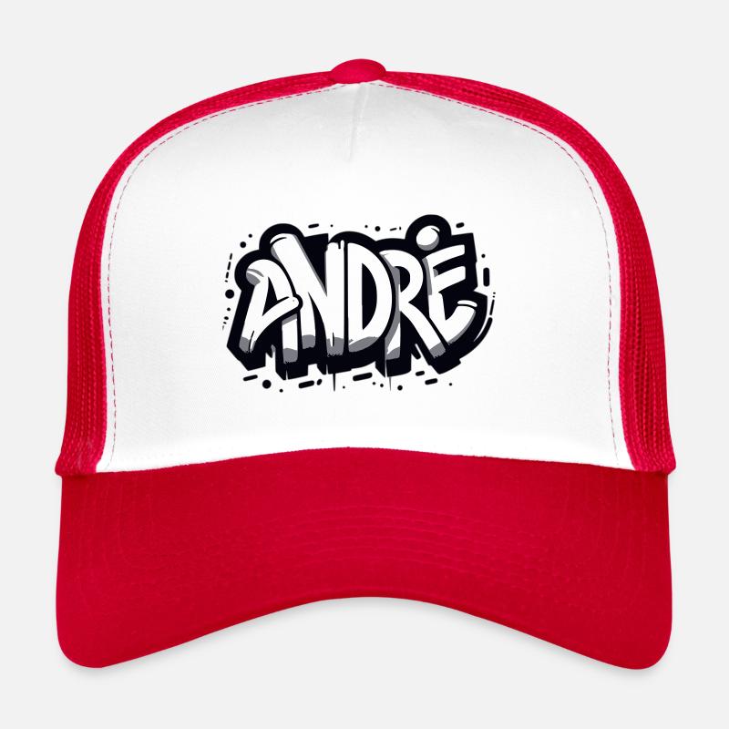 André Nom Prénom Graffiti Casquette trucker 