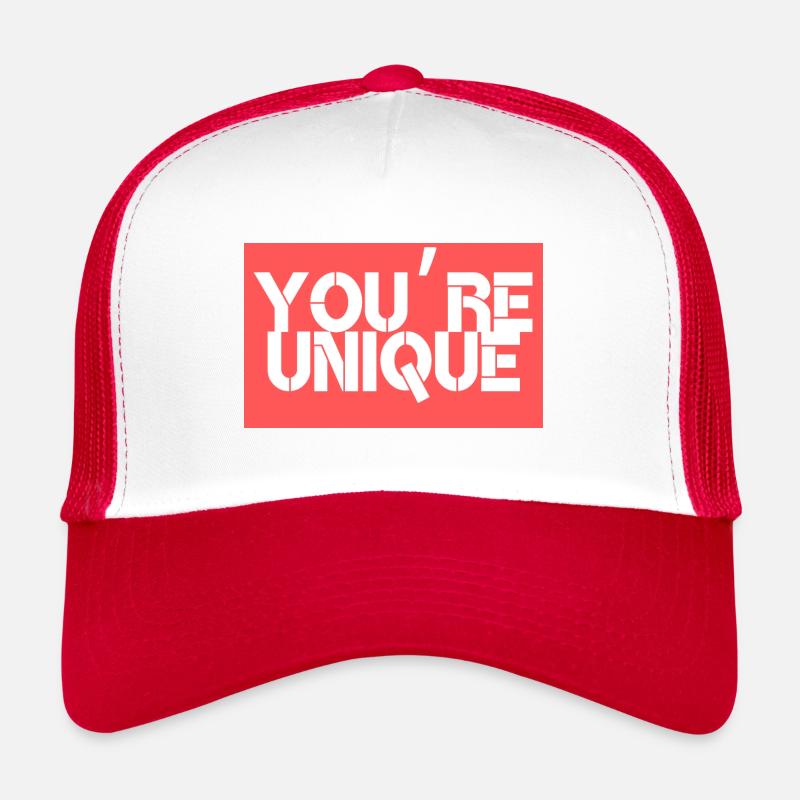 Vous êtes unique - Casquette trucker  - blanc/rouge