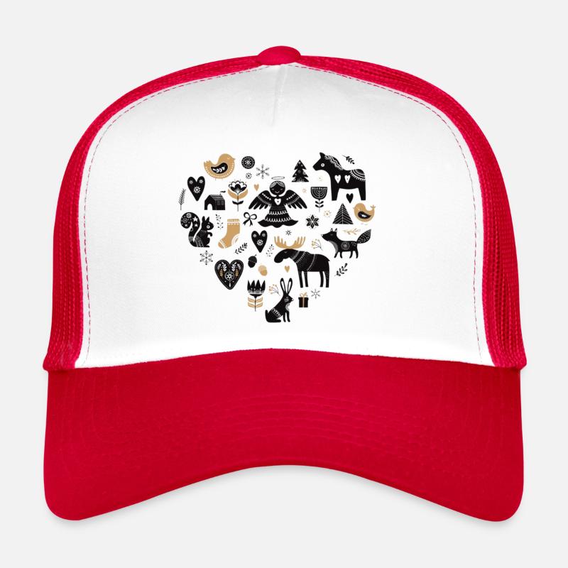 Schweden - Trucker Cap - Weiß/Rot