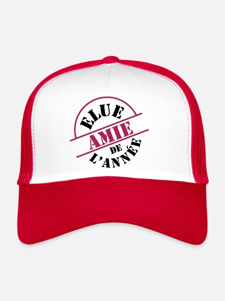 Elue Amie de l'année - Casquette trucker  - blanc/rouge - Devant