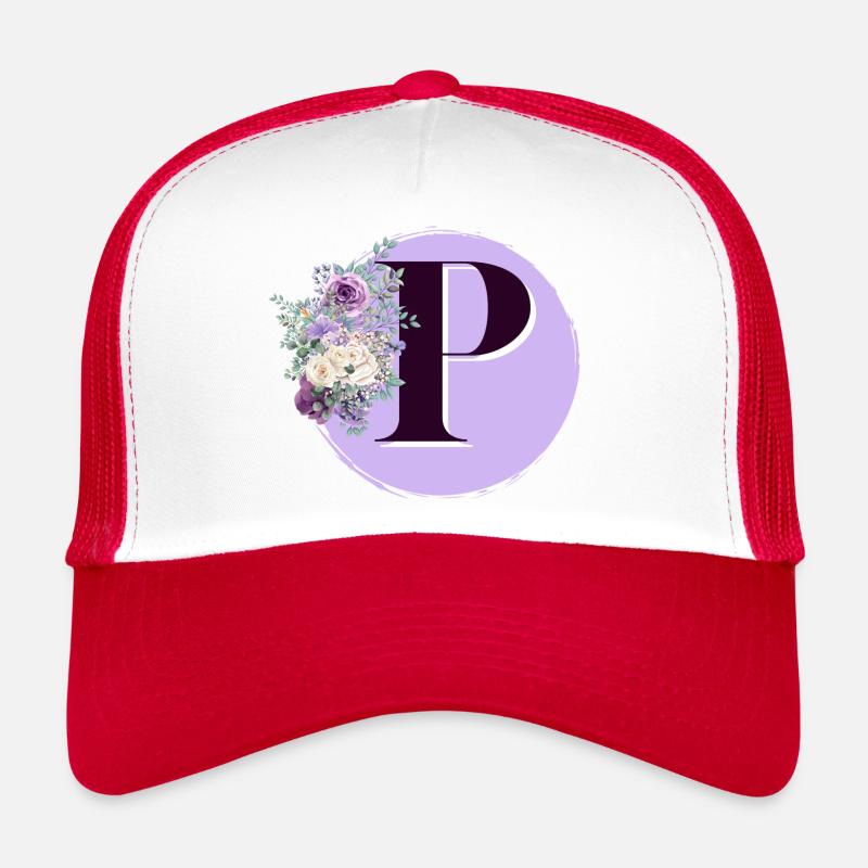 Buchstabe P Blumenkrone Trucker Cap