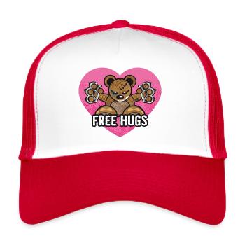 Teddy - Free Hugs - Trucker Cap - white/red - Front