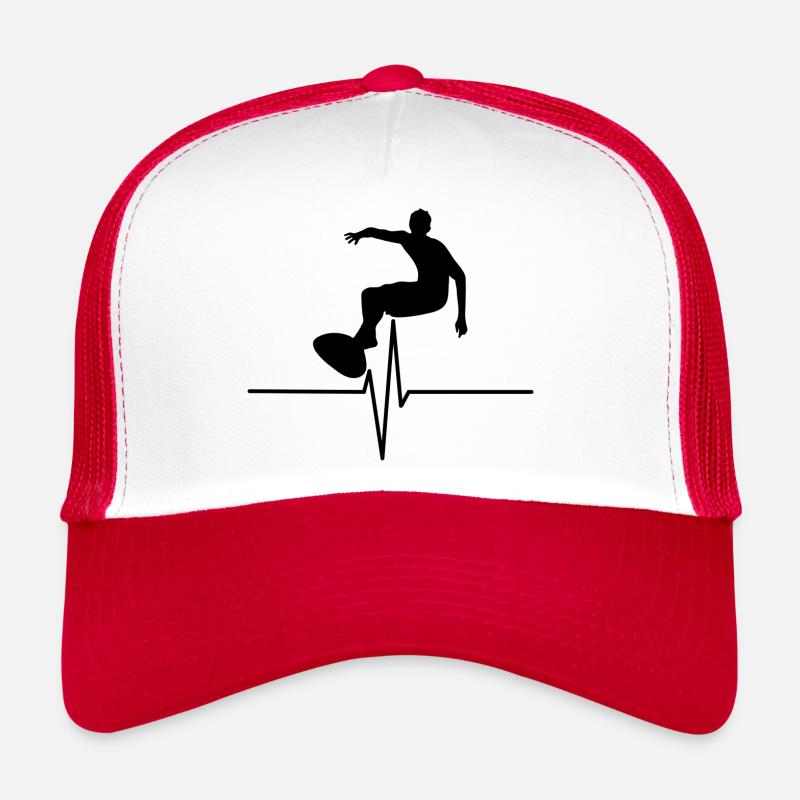 Surfen auf der Herzfrequenz - Trucker Cap - Weiß/Rot