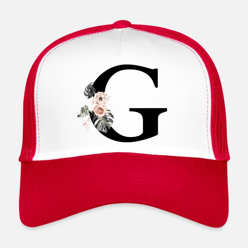 Tropischer Blumenbuchstabe g Trucker Cap