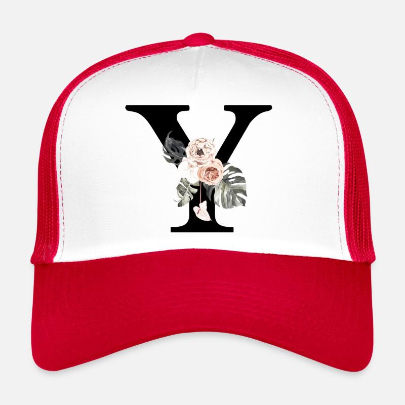 Tropischer Blumen-Y-Brief Trucker Cap