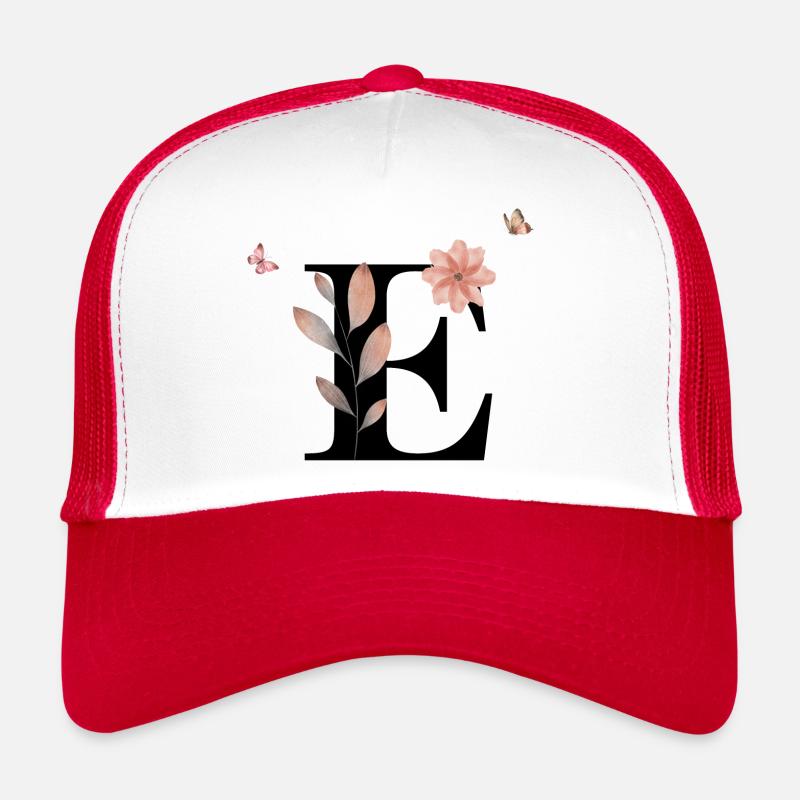 Buchstabe e Wildblumen Aquarelle Trucker Cap