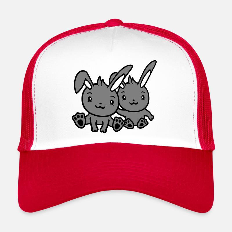 2 Bunnies Friends Team Crew Couple Two Lucky Trucker Cap